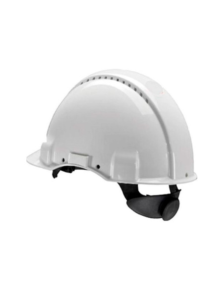 Casco faru polietileno ventilado 6 puntos fijacion ajuste ruleta color blanco