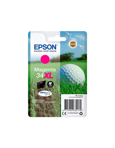 EPSON CARTUCHOS DE TINTA MAGENTA DURABRITE  ULTRA INK, 34XL, EMBALAJE INDIVIDUAL, 1 X 10,8 ML