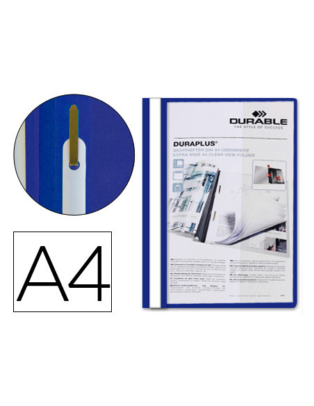 Carpeta duraplus din a4 con fastener azul durable