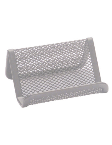 Portatarjetas q-connect metalico plata 11x7,5x5 cm