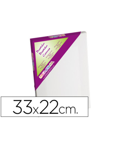 Bastidor lidercolor 4p lienzo grapado lateral algodon 100% marco pawlonia 1,8x3,8 cm bordes madera 33x22 cm