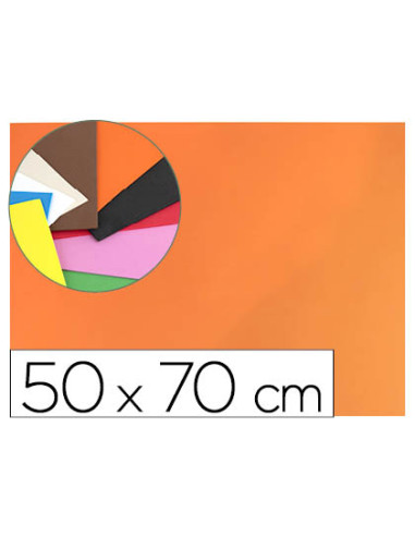 Goma eva liderpapel 50x70cm 60g/m2 espesor 1.5mm naranja