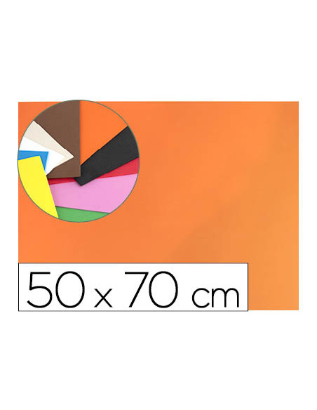 Goma eva liderpapel 50x70cm 60g/m2 espesor 1.5mm naranja