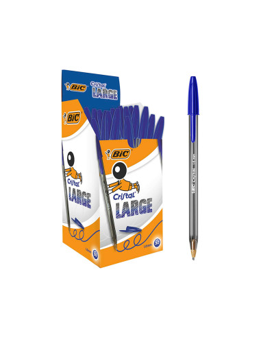 BIC BOLÍGRAFO CRISTAL LARGE AZUL CAJA -50U-