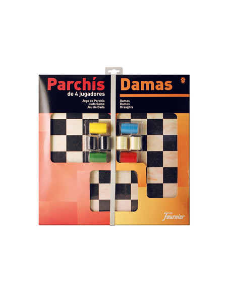 Parchis con damas tablero grande 4 jugadores 41x40x4,5 cm