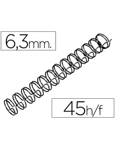 Espiral wire 31 6,3 mm n.4 negro capacidad 45 hojas caja de 100 unidades