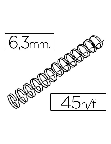 Espiral wire 31 6,3 mm n.4 negro capacidad 45 hojas caja de 100 unidades