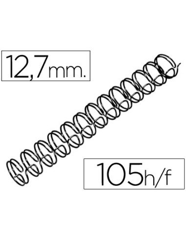 Espiral wire 31 12,7 mm n.8 negro capacidad 105 hojas caja de 100 unidades