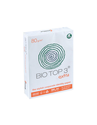 Papel fotocopiadora biotop 80g extra ecologico din a4 paquete de 500 hojas