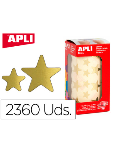 APLI GOMETS ESTRELLA 12,5MM Y 19,5MM ROLLO ORO