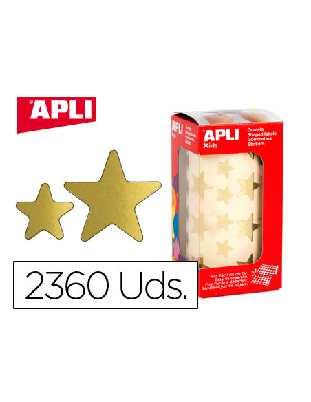 APLI GOMETS ESTRELLA 12,5MM Y 19,5MM ROLLO ORO