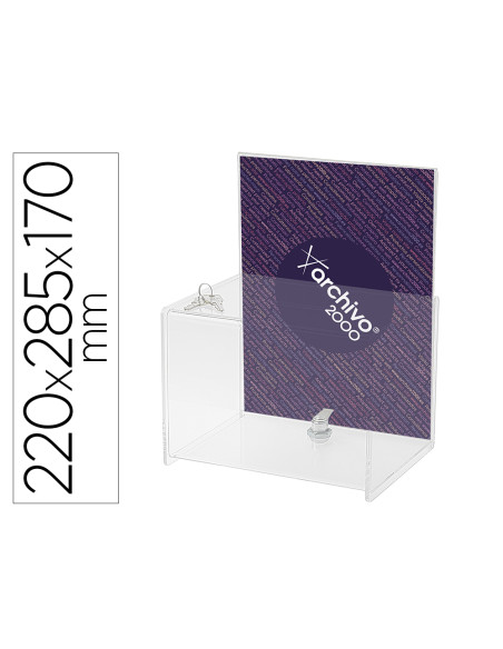 ARCHIVO 2000 BUZÓN DE SUGERENCIAS ARCHIVO 2000 PREMIUM ESPESOR 3 MM PERSONALIZABLE CON LLAVE 170X220X285 MM