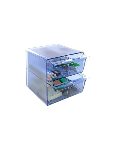 ARCHIVO 2000 ORGANIZADOR ARCHICUBO 4 CAJONES 190X150X150MM AZUL TRANSPARENTE