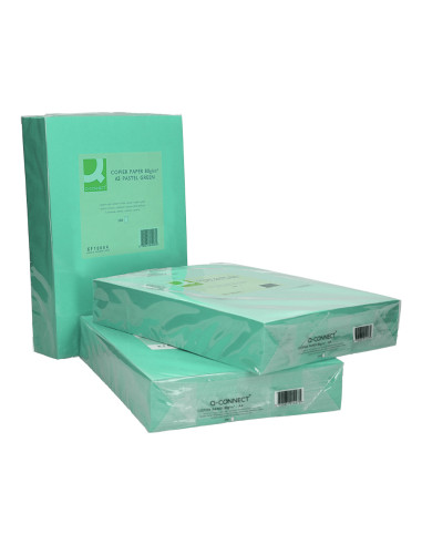 Papel color q-connect din a3 80gr verde paquete de 500 hojas