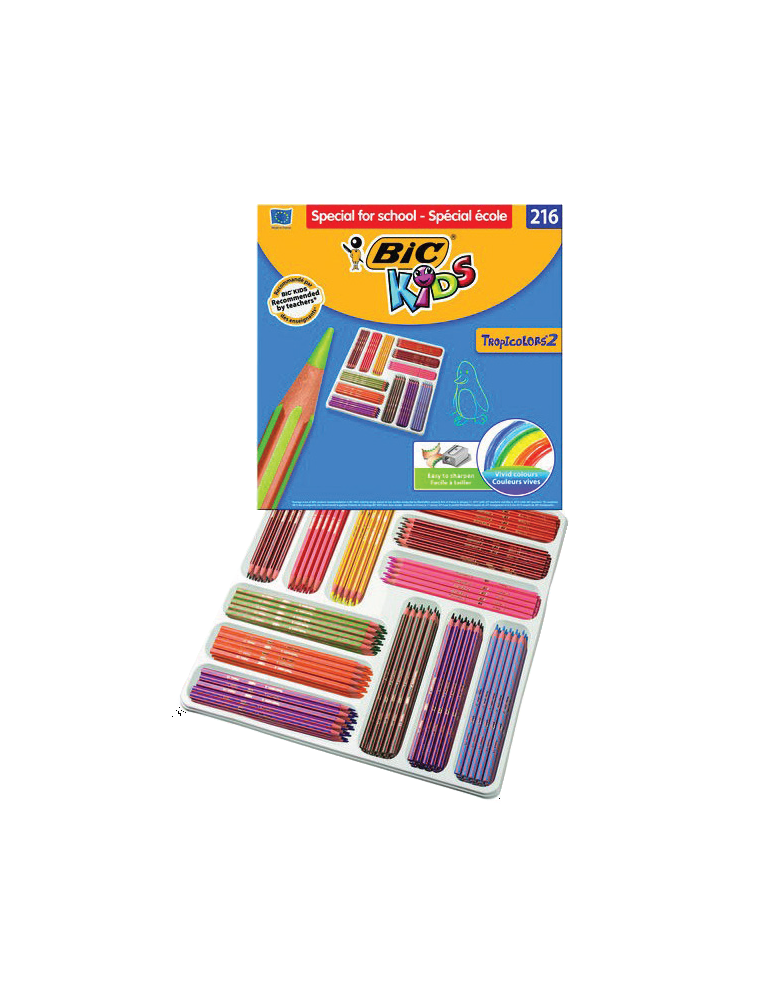 Lapices de colores tropicolors colores surtidos bic estuche 144  71 class pack