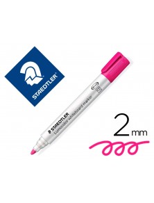 Rotulador staedtler lumocolor 351 para pizarra blanca punta redonda 2 mm recargable color rosa.