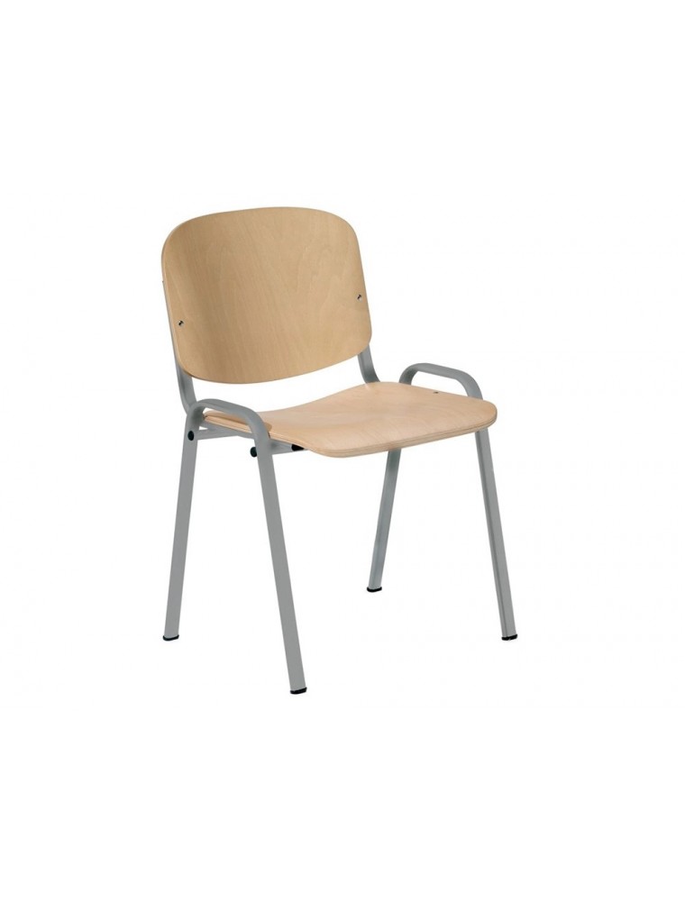 Silla rocada confidente estructura metalica asiento y respaldo madera natural 570x410x810 mm