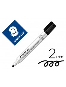 Rotulador staedtler lumocolor 351 para pizarra blanca punta redonda 2 mm recargable color negro.
