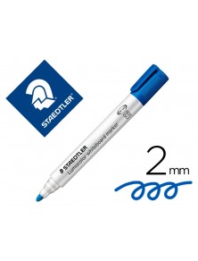 Rotulador staedtler lumocolor 351 para pizarra blanca punta redonda 2 mm recargable color azul