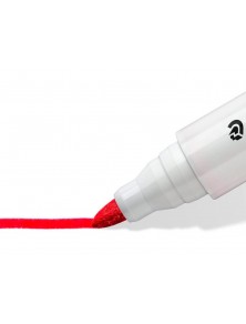 Rotulador staedtler lumocolor 351 para pizarra blanca punta redonda 2 mm recargable color rojo.