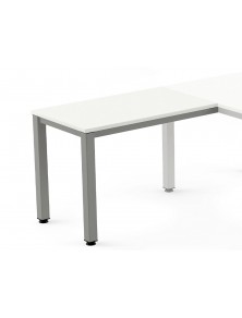 Ala para mesa rocada serie executive 60x100 cm derecha o izquierda acabado ad04 aluminioblanco