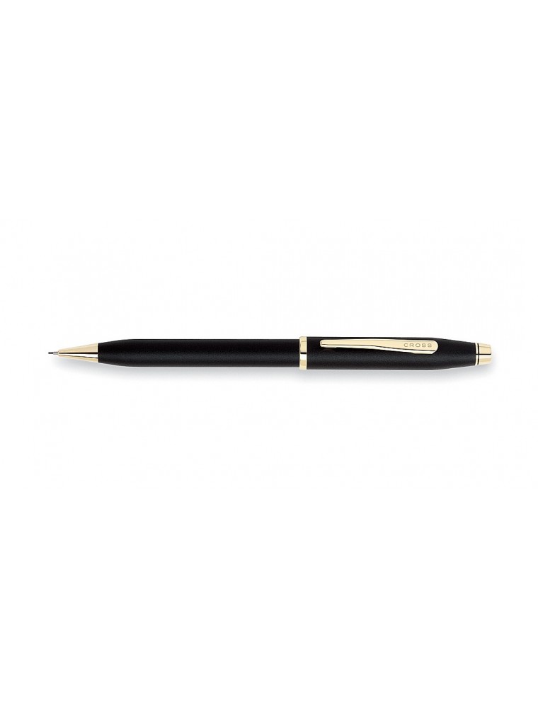 Portaminas Cross Centuy II Classic Black de 0,7 mm. con detalles plateado en oro de 23 kts