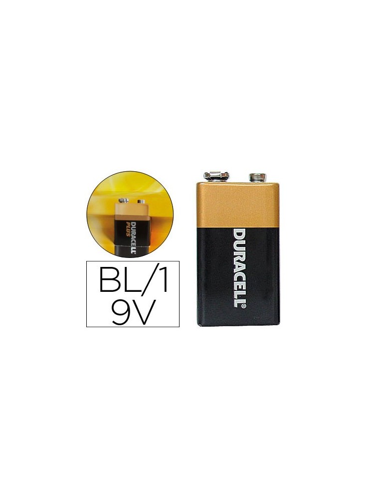 Pila duracell alcalina plus 9v blister con 1 unidad