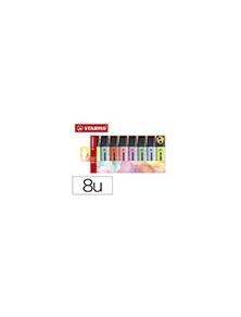 Rotulador stabilo boss fluorescente 70 pastel estuche de 8 unidades colores surtidos