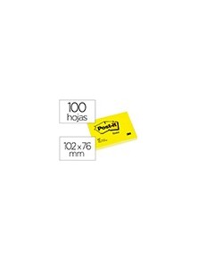 Bloc de notas adhesivas quita y pon post-it 76x102 mm con 100 hojas 657