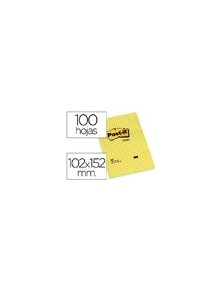 Bloc de notas adhesivas quita y pon post-it 102x152 mm cuadriculado 662