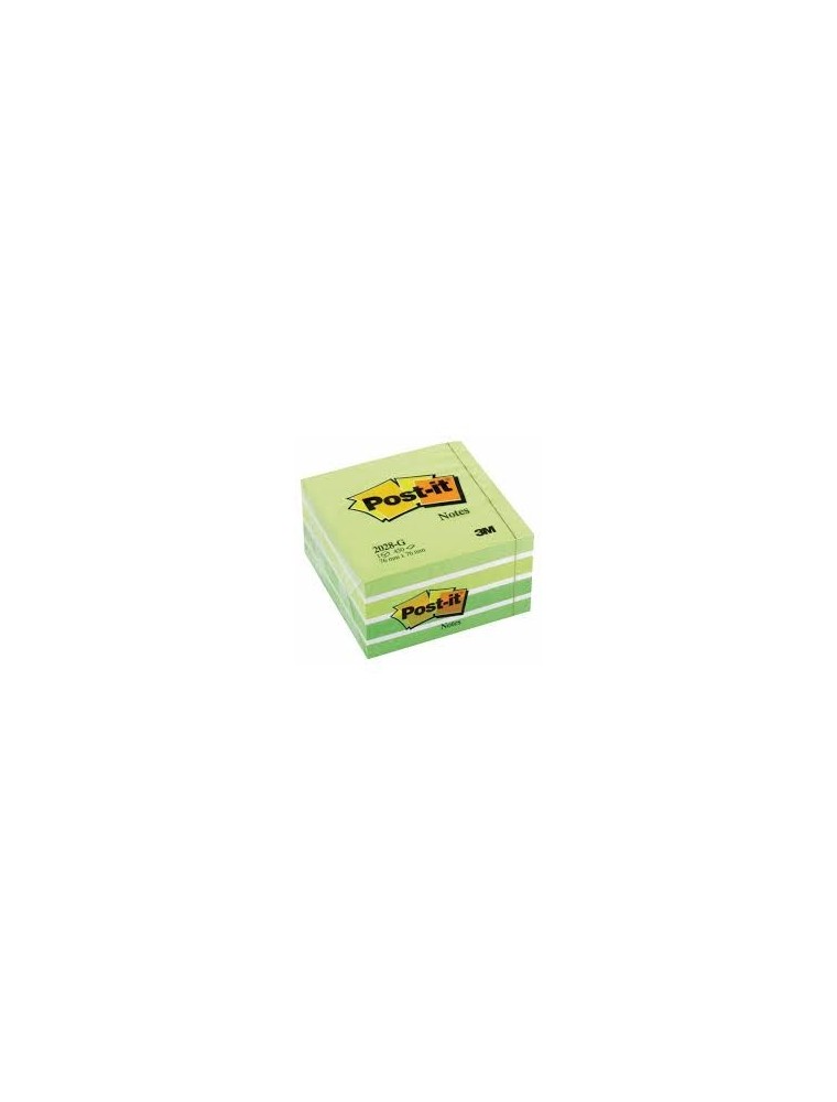 Cubo notas adhesvas 76x76 mm colores verde Pastel 450 hojas Post-it