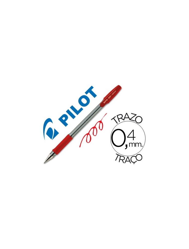 Boligrafo pilot bps-gp rojo sujecion de caucho tinta base de aceite con capuchon