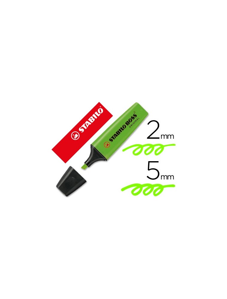 Rotulador stabilo boss fluorescente 70 verde