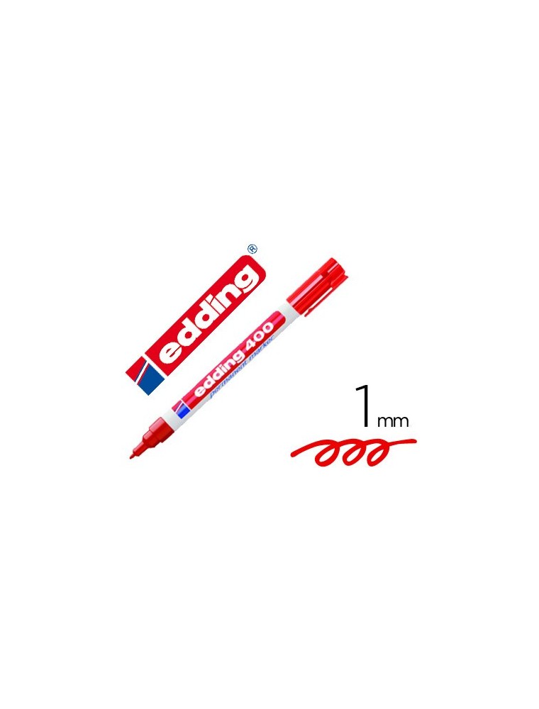 Rotulador edding marcador permanente 400 rojo punta redonda 1 mm