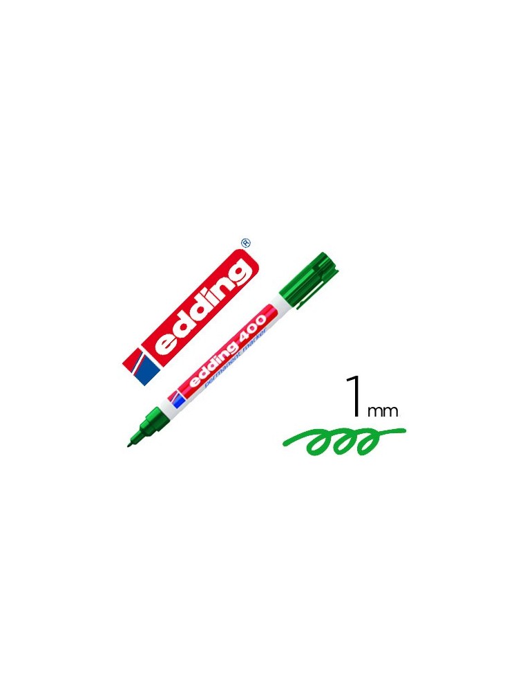 Rotulador edding marcador permanente 400 verde punta redonda 1 mm