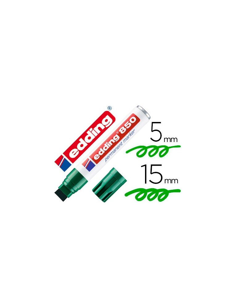 Rotulador edding marcador permanente 850 verde punta biselada 5-15 mm recargable