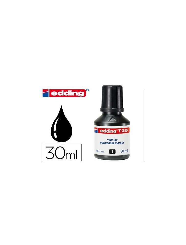 Tinta rotulador edding t-25 negro frasco de 30 ml