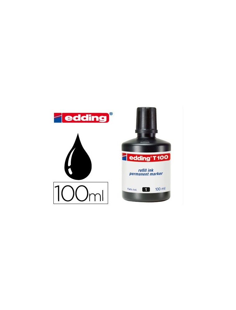 Tinta rotulador edding t-100 negro frasco de 100 ml