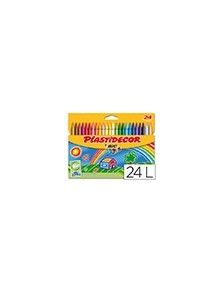 Lapices cera plastidecor caja de 24 colores surtidos