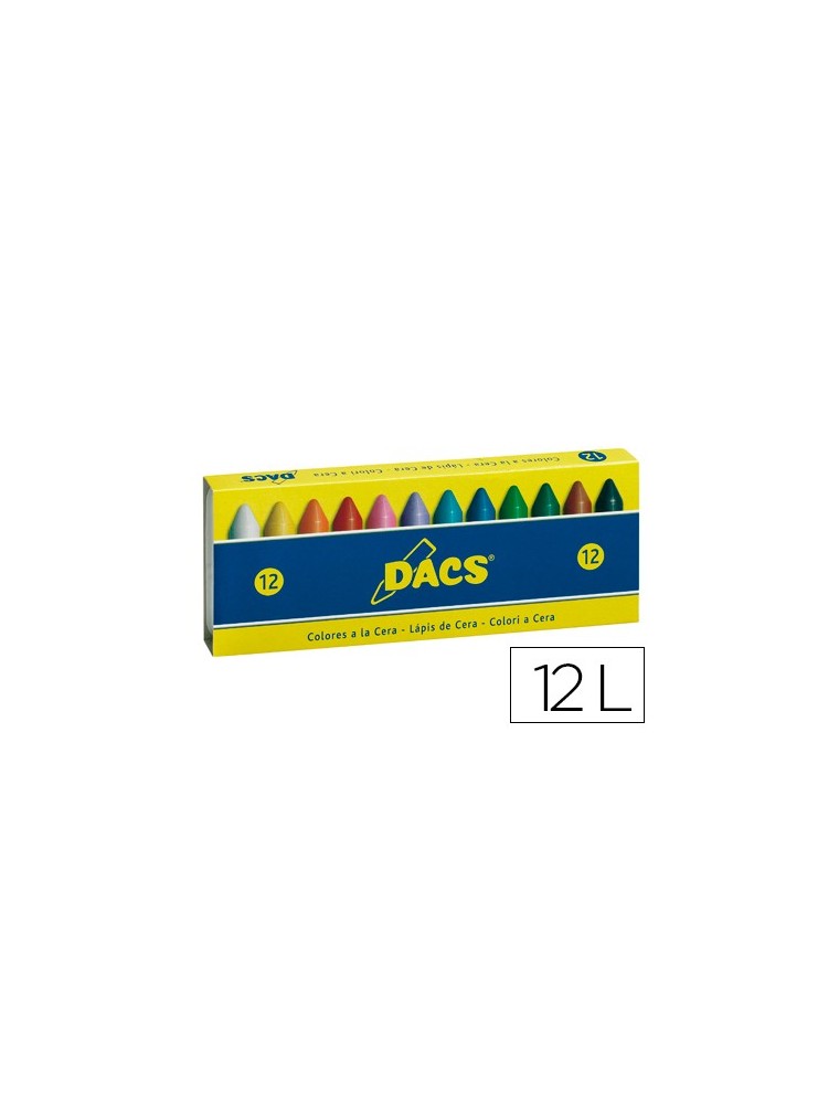 Lapices cera dacs caja de 12 colores surtidos