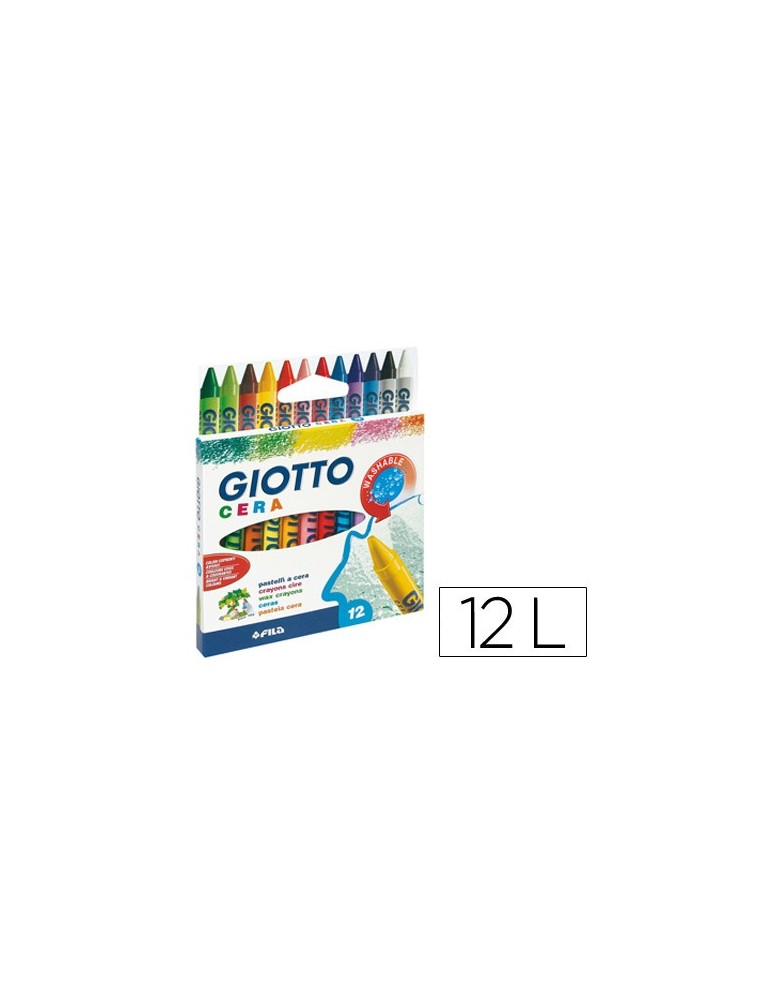 Lapices cera giotto caja de 12 colores