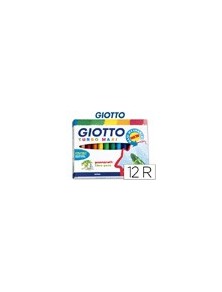 Rotulador giotto turbo maxi caja de 12 colores lavables con punta bloqueada