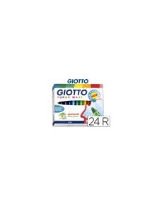 Rotulador giotto turbo maxi caja de 24 colores lavables con punta bloqueada