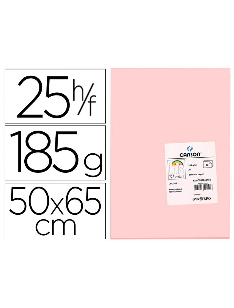 Cartulina guarro rosa -50x65 cm -185 gr