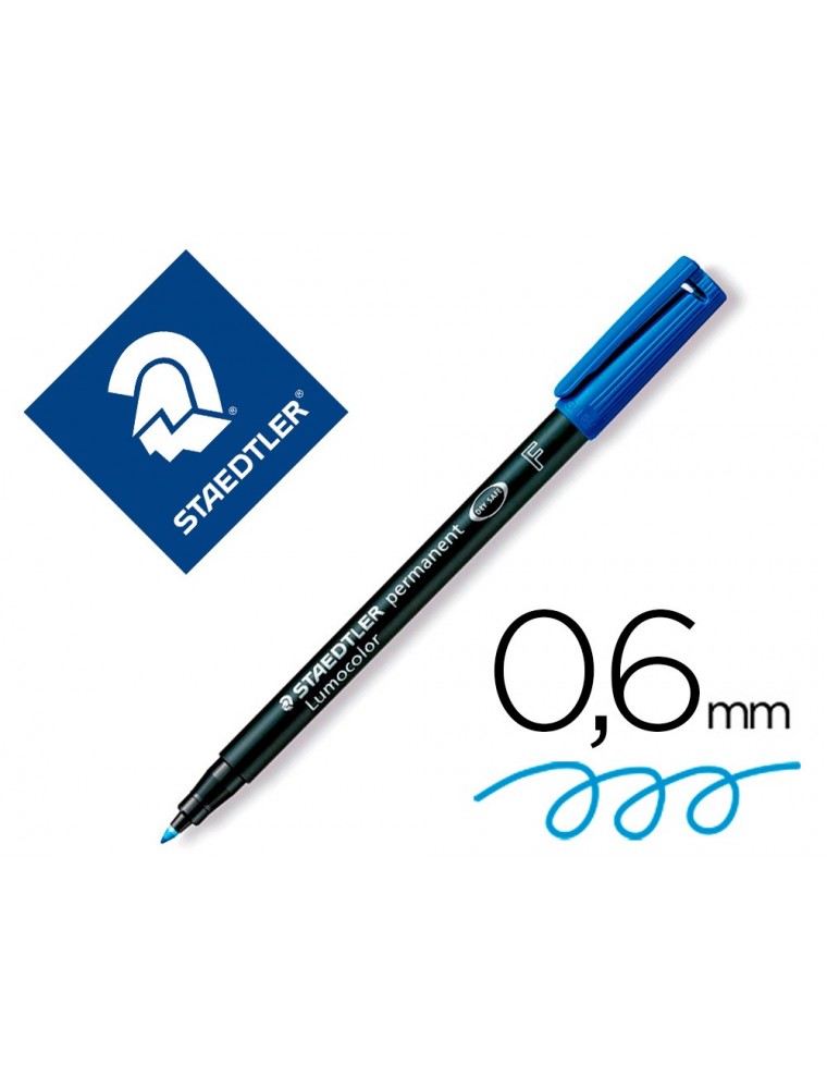 Rotulador staedtler lumocolor retroproyeccion punta de fibrapermanente 318-3 azul punta fina redonda 0.6 mm