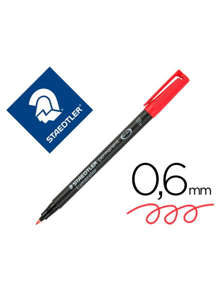 Rotulador staedtler lumocolor retroproyeccion punta de fibrapermanente 318-2 rojo punta fina redonda 0.6 mm