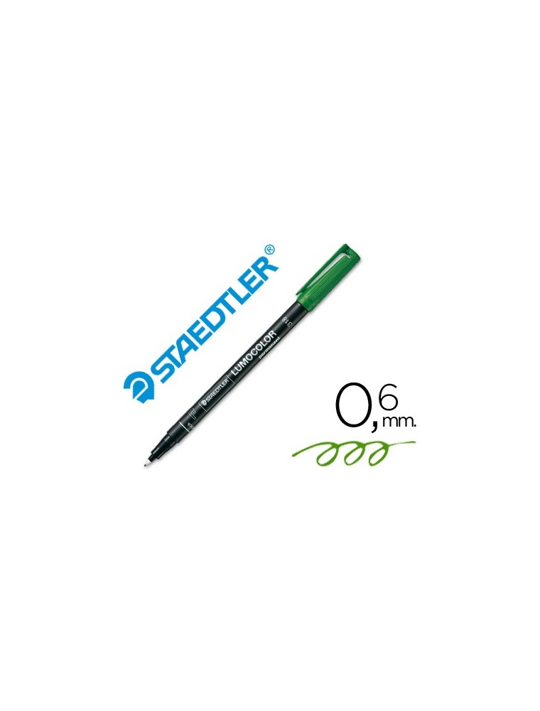 Rotulador staedtler lumocolor retroproyeccion punta de fibrapermanente 318-5 verde punta fina redonda 0.6 mm