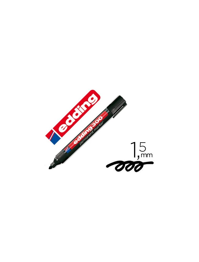 Rotulador edding marcador permanente 300 negro punta redonda 1,5-3 mm recargable