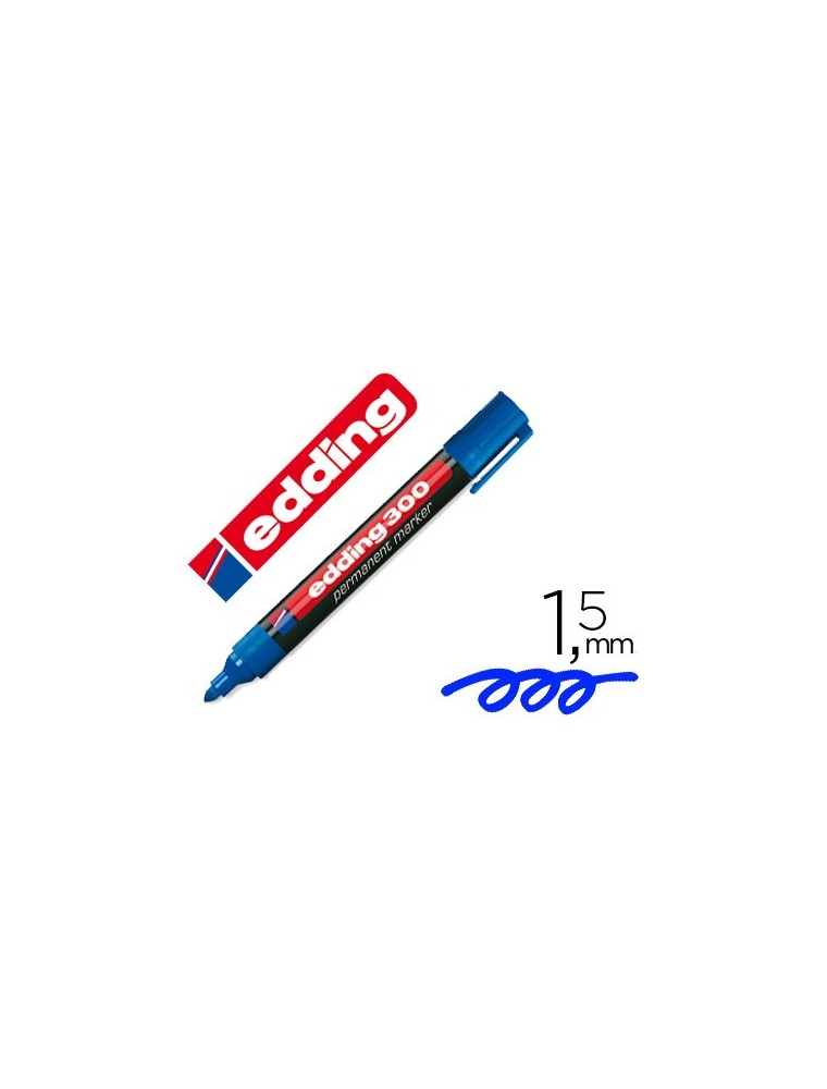 Rotulador edding marcador permanente 300 azul punta redonda 1,5-3 mm recargable