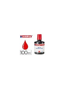 Tinta rotulador edding t-100 rojo frasco de 100 ml